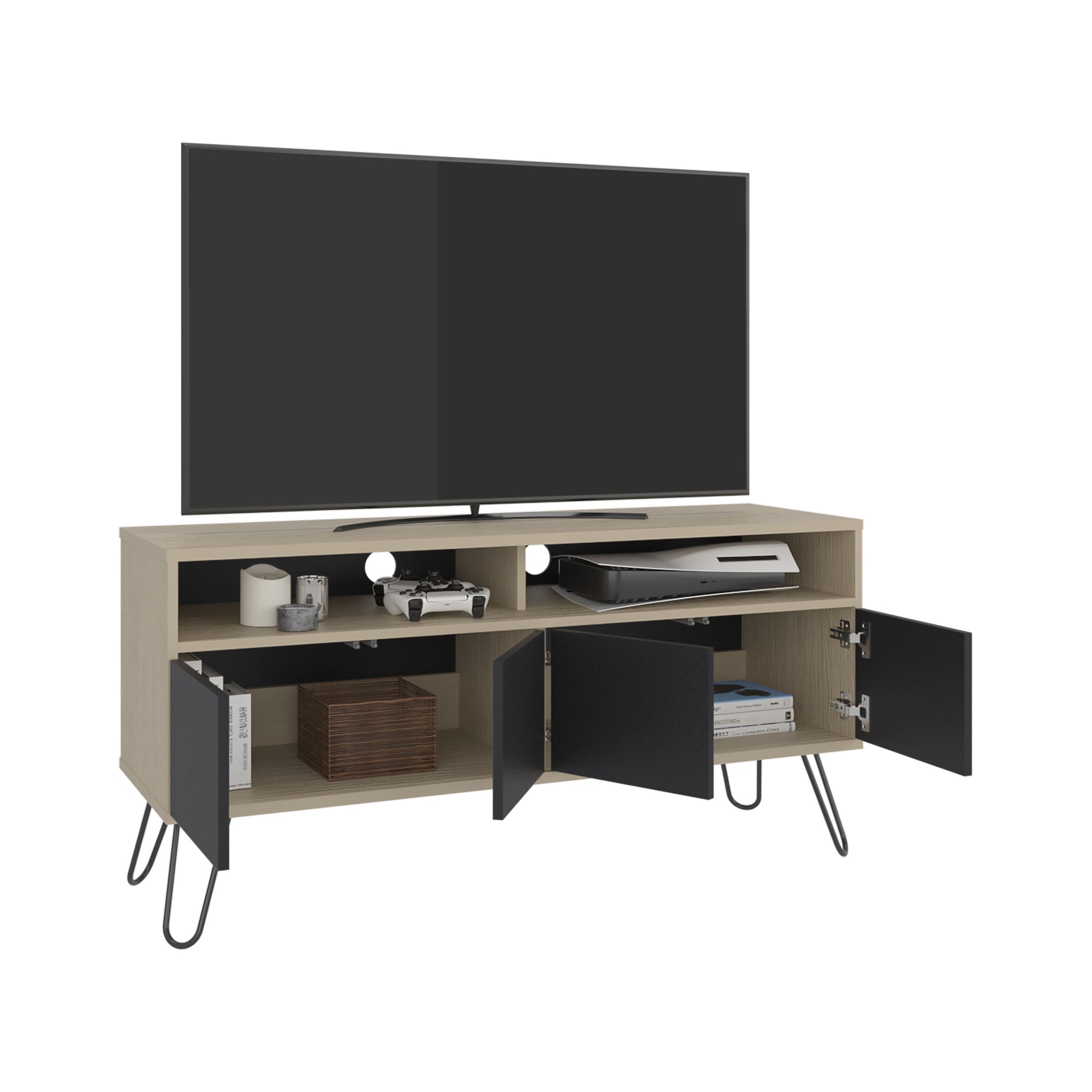 RACK TV55' 4 PUERTAS VASSEL 60X123,5X38,6 CM WENGUE Y CARTAGENA - 3