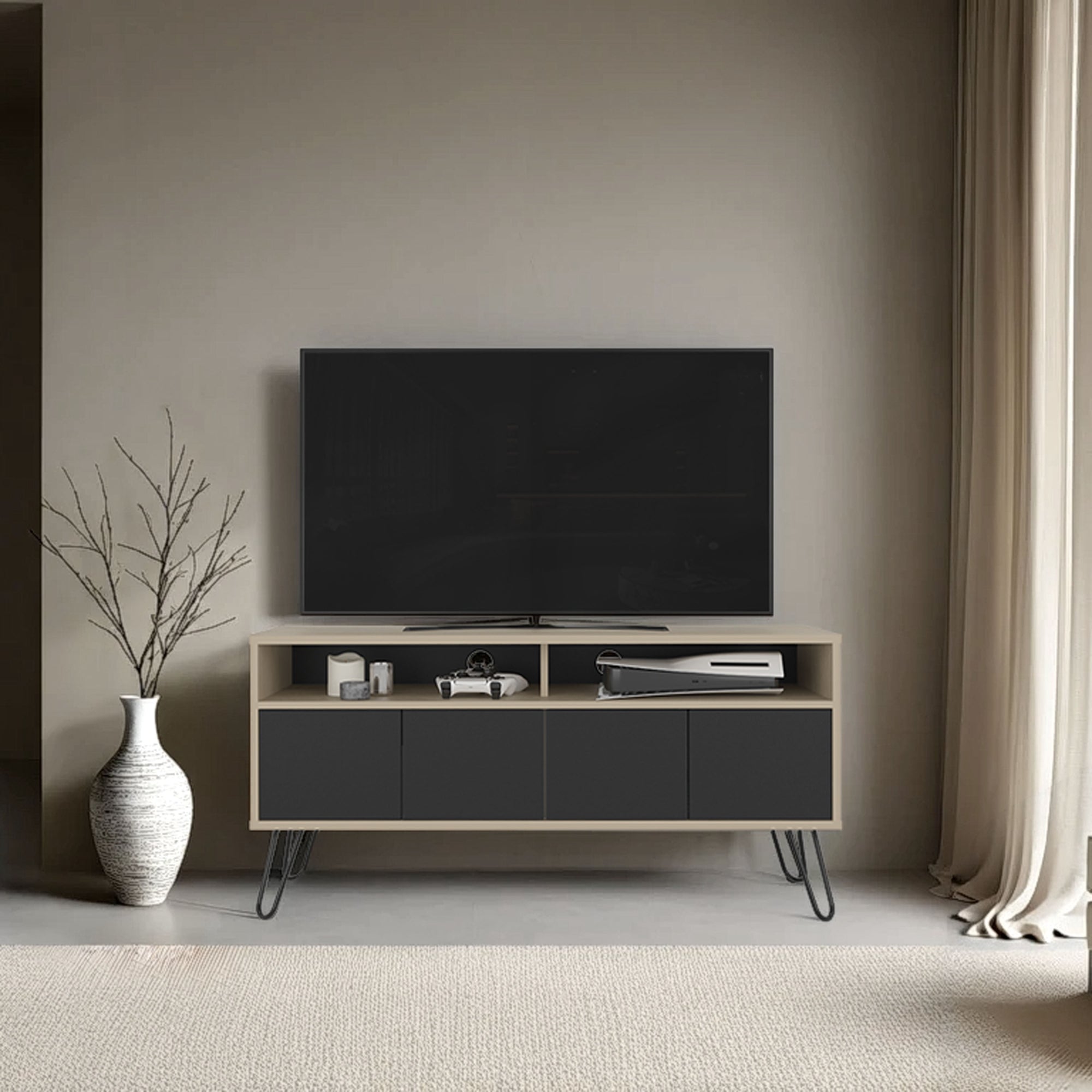 RACK TV55' 4 PUERTAS VASSEL 60X123,5X38,6 CM WENGUE Y CARTAGENA - 5