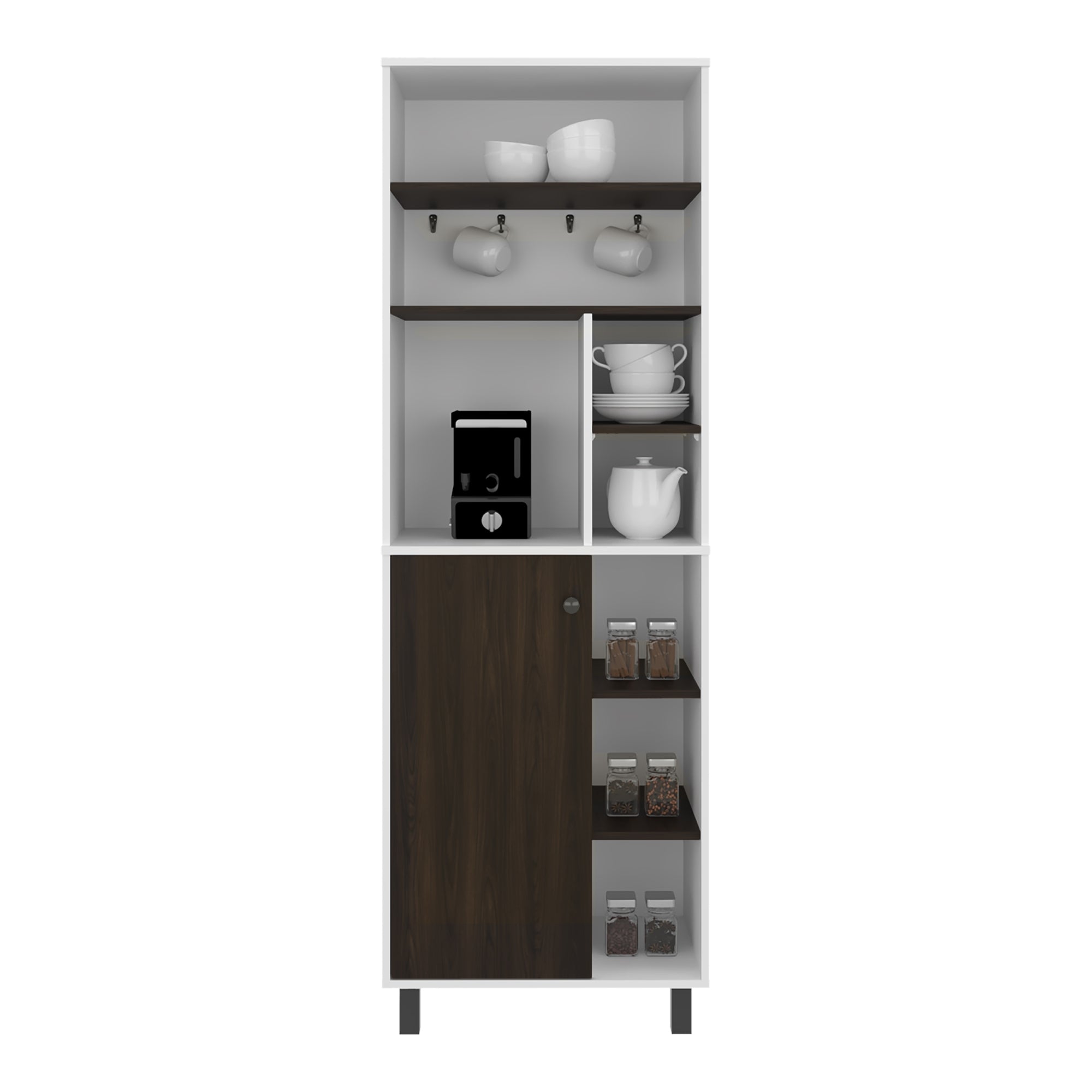 ESTACION DE CAFE  1 PUERTA CARAJILLO 180X60X39,8 CM BLANCO Y FRESNO - 4