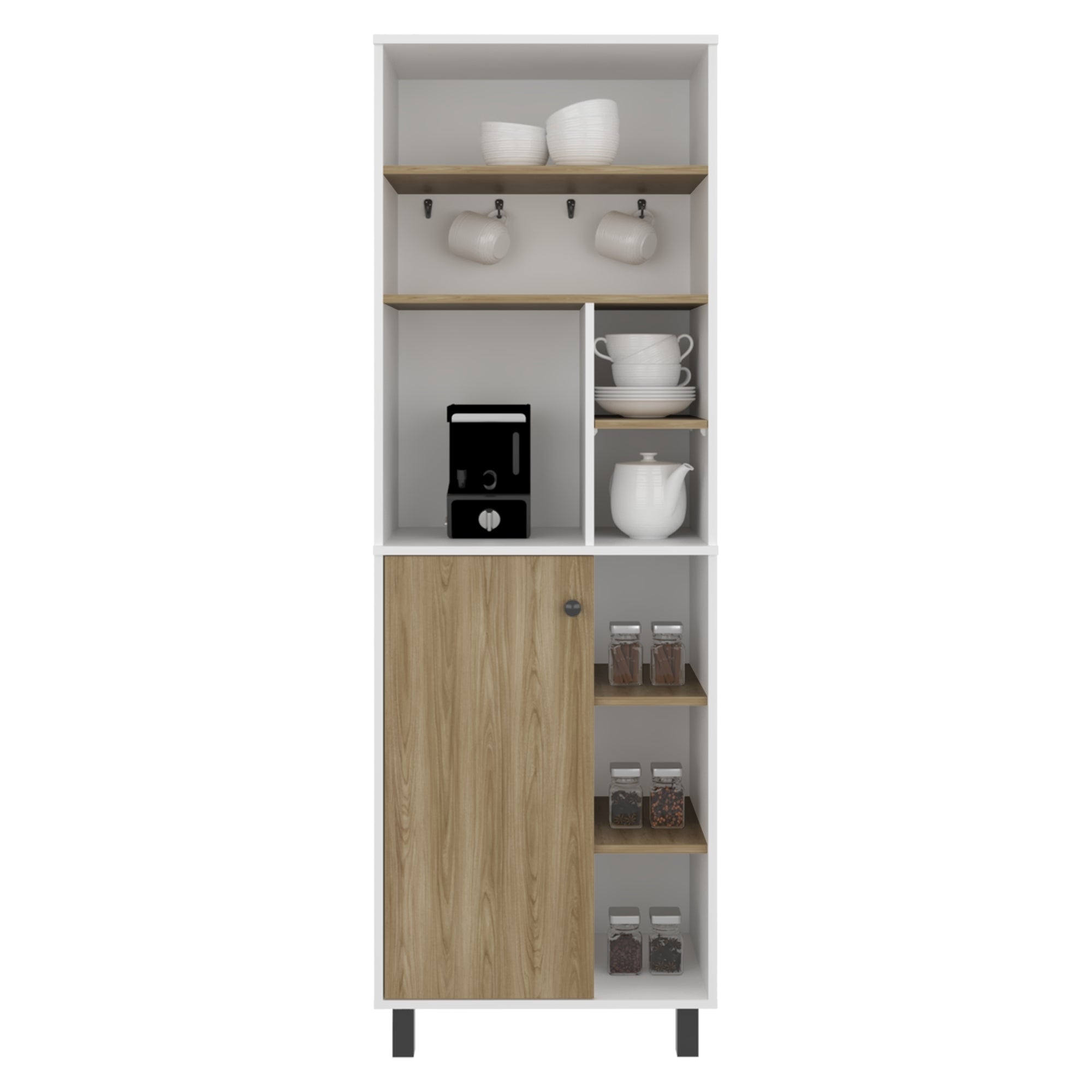 ESTACION DE CAFE  1 PUERTA CARAJILLO 180X60X39,8 CM BLANCO Y FRESNO - 4
