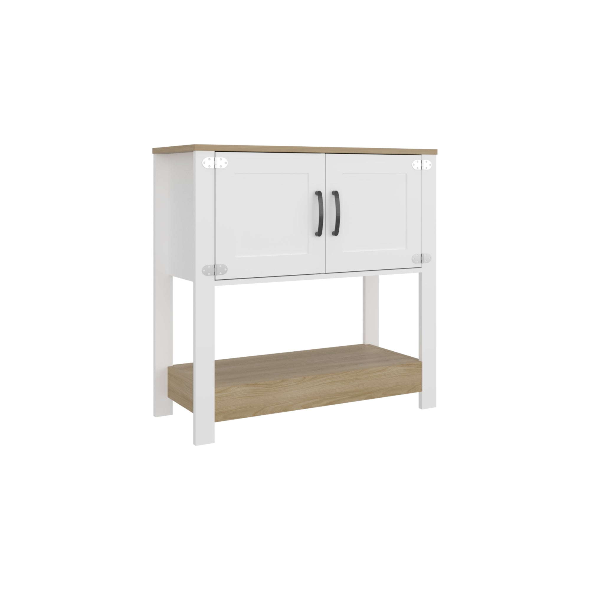 ESTACION DE CAFE  2 PUERTAS LATTE 87,1X89X35,9 CM BLANCO Y FRESNO - 1