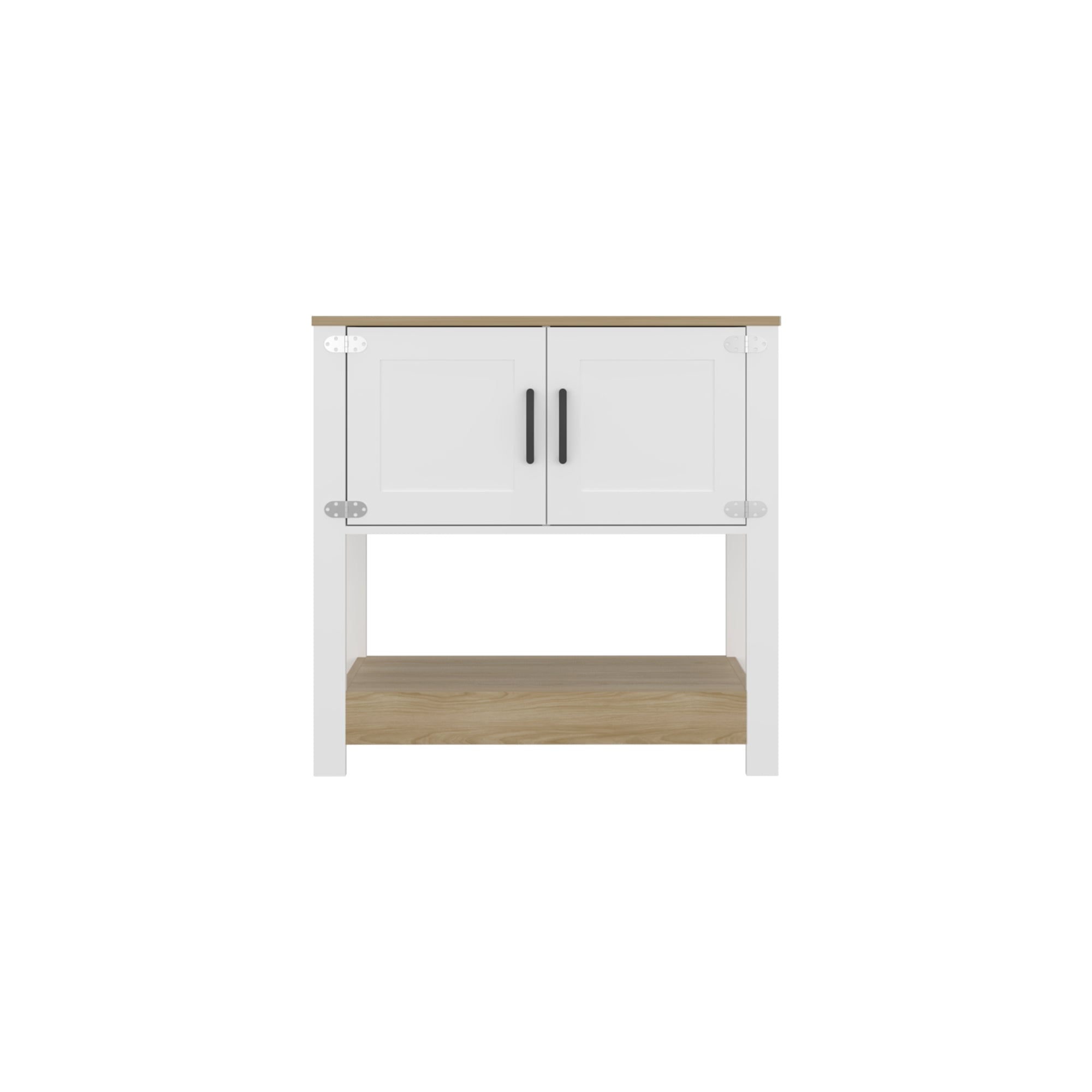 ESTACION DE CAFE  2 PUERTAS LATTE 87,1X89X35,9 CM BLANCO Y FRESNO - 2