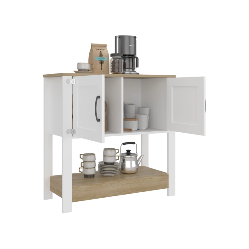 ESTACION DE CAFE  2 PUERTAS LATTE 87,1X89X35,9 CM BLANCO Y FRESNO - 3