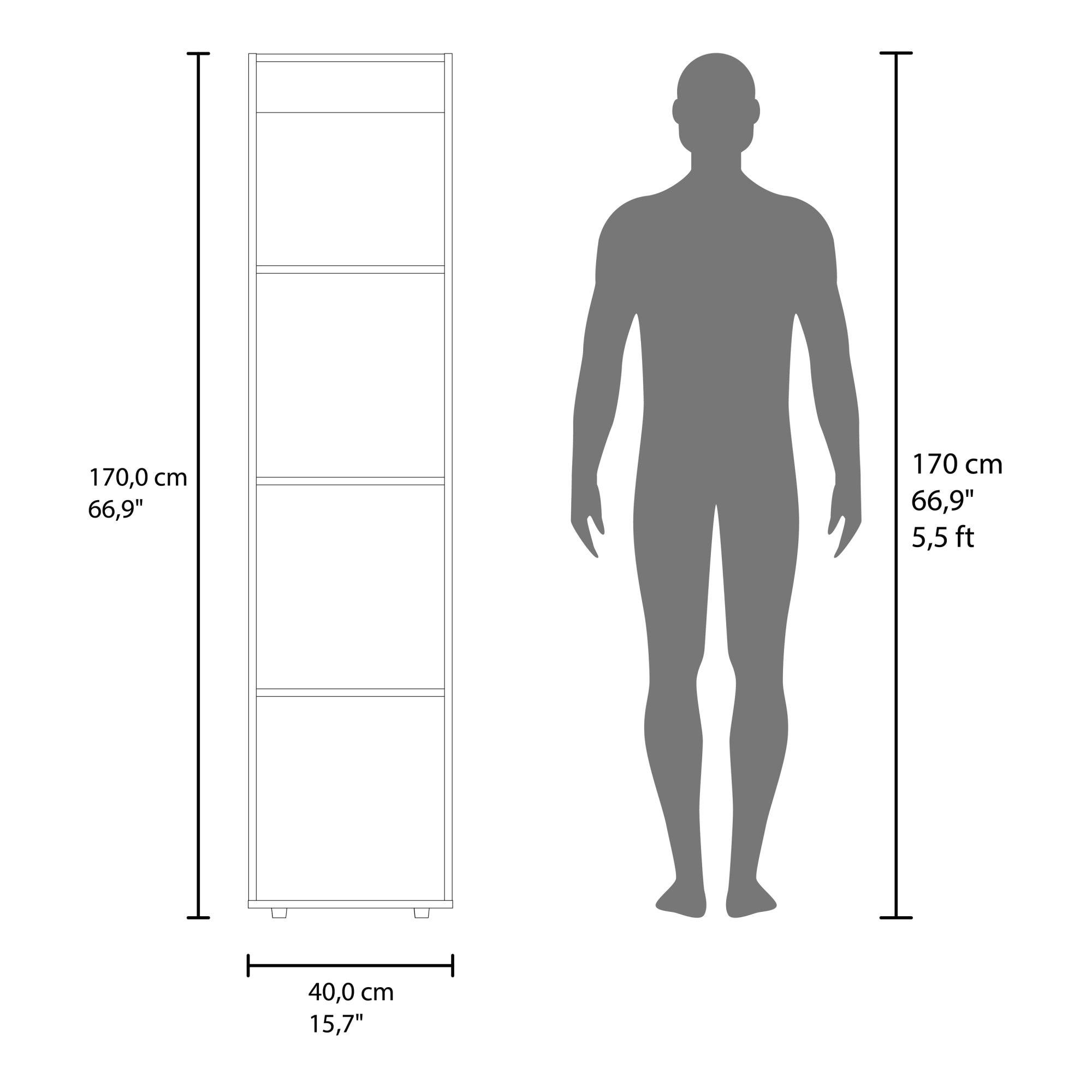 CLOSET 1 PUERTA TUHOME DREAMS BLANCO 170X40X40,2 CM - 8