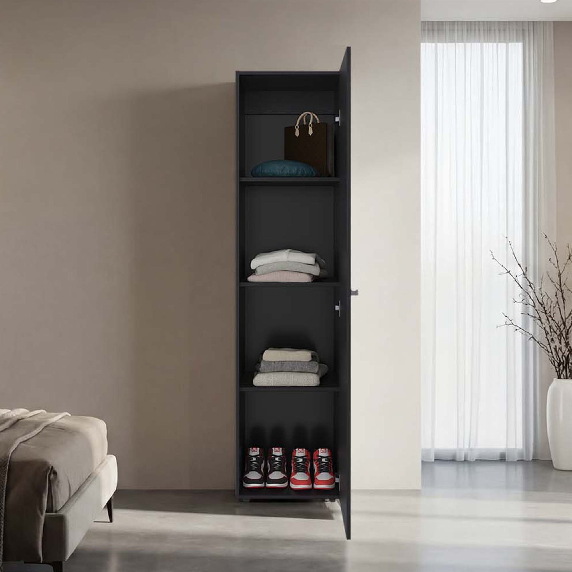 CLOSET 1 PUERTA CON ESPEJO TUHOME DREAMS WENGUE 170X40X40,2 CM - 5