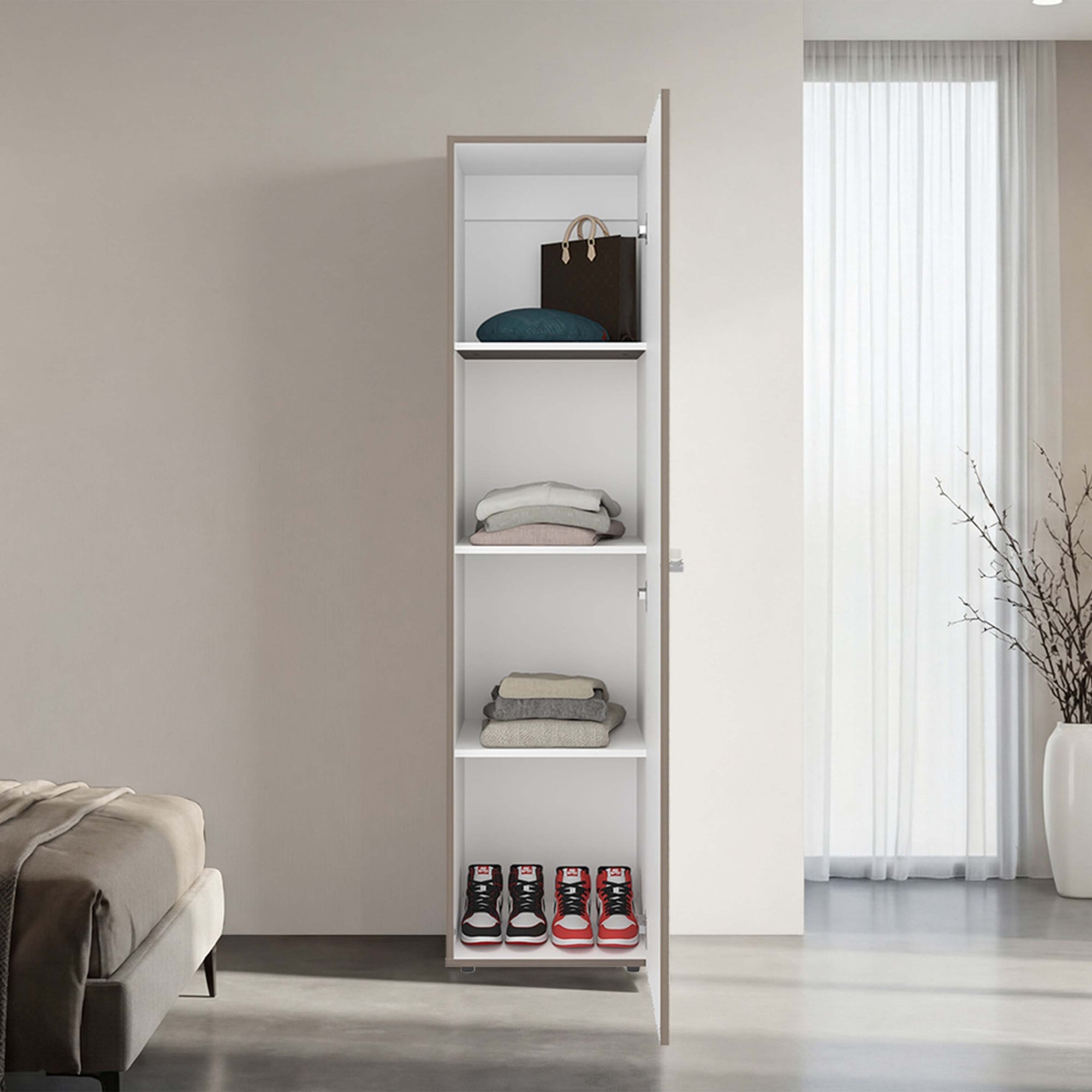 CLOSET 1 PUERTA CON ESPEJO TUHOME DREAMS WENGUE 170X40X40,2 CM - 6
