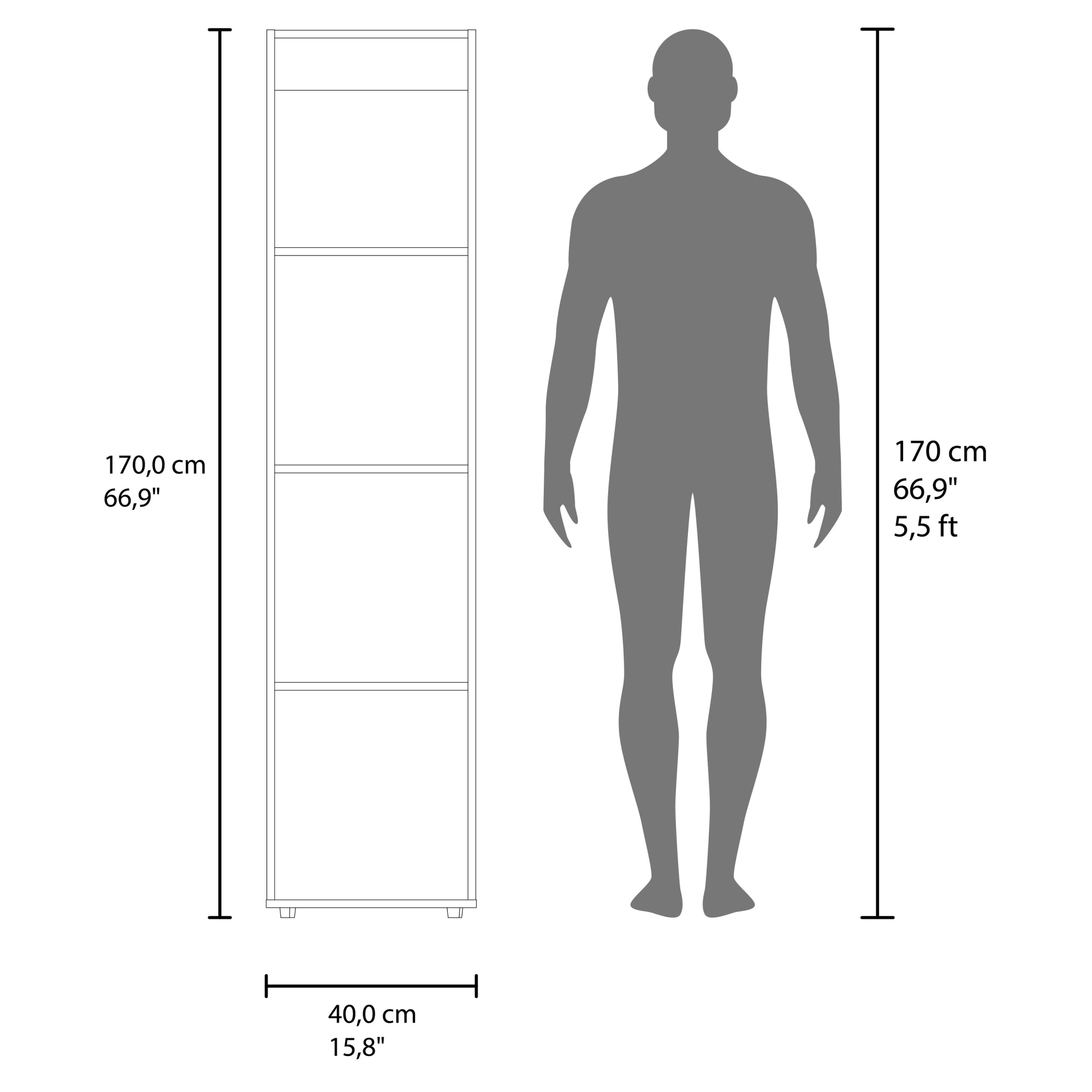 CLOSET 1 PUERTA CON ESPEJO TUHOME DREAMS WENGUE 170X40X40,2 CM - 8