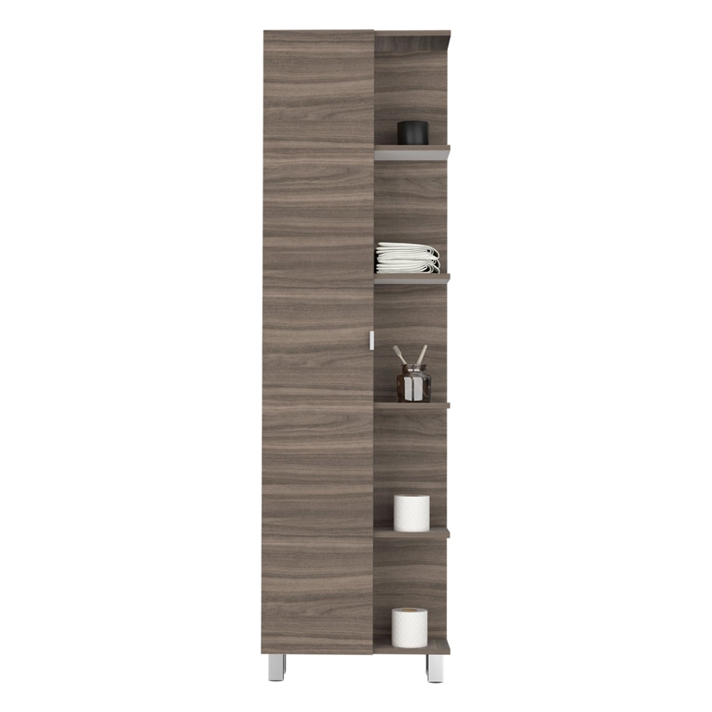 ESTANTE ALTO DE BAÑO 1 PUERTA BATH AVELLANA Y BLANCO 178X51,2X21,5 CM - 3