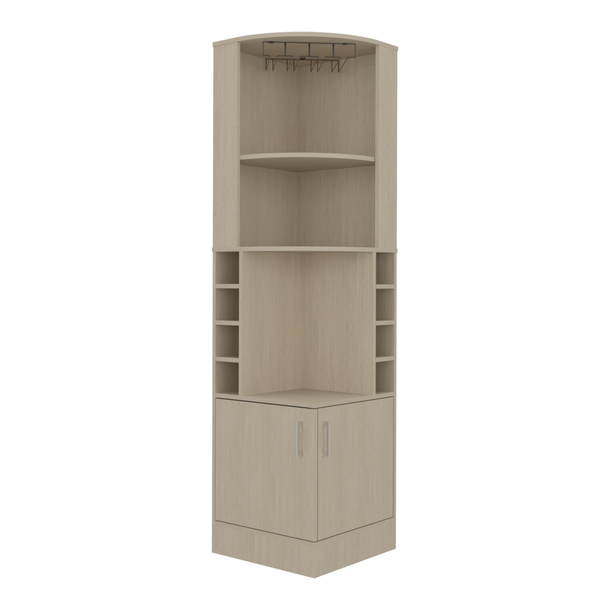 BAR ESQUINERO 2 PUERTAS 8 BOTELLEROS Y PORTACOPAS SYRAH CARTAGENA 180,6X46,9X46,9 CM - 2