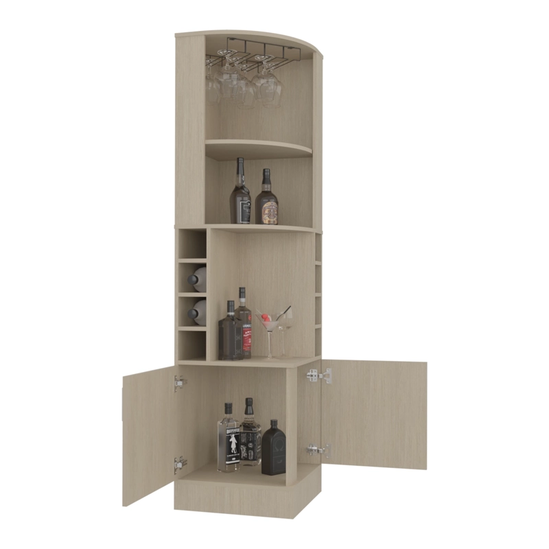 BAR ESQUINERO 2 PUERTAS 8 BOTELLEROS Y PORTACOPAS SYRAH CARTAGENA 180,6X46,9X46,9 CM - 3