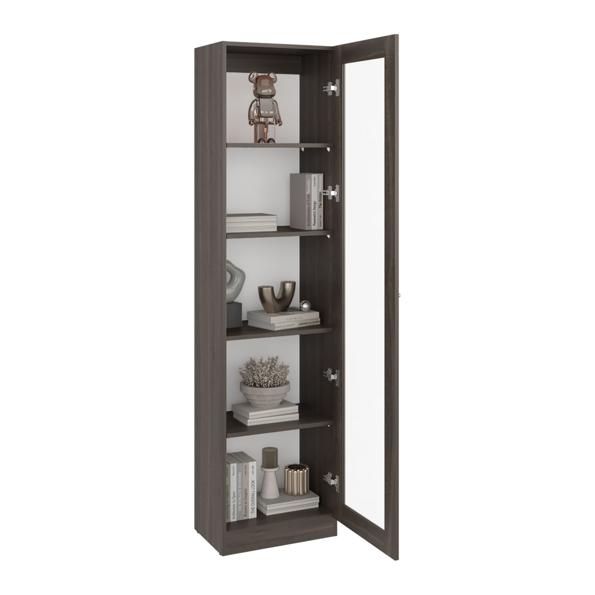ESTANTE VITRINA 1 PUERTA HOME-E6 MILAN Y BLANCO 180,6X45X31,3 CM - 3