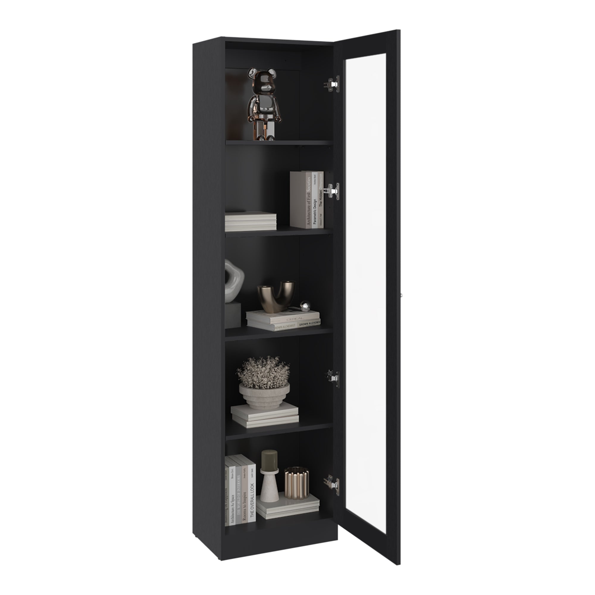 ESTANTE VITRINA 1 PUERTA HOME-E6 MILAN Y BLANCO 180,6X45X31,3 CM - 3