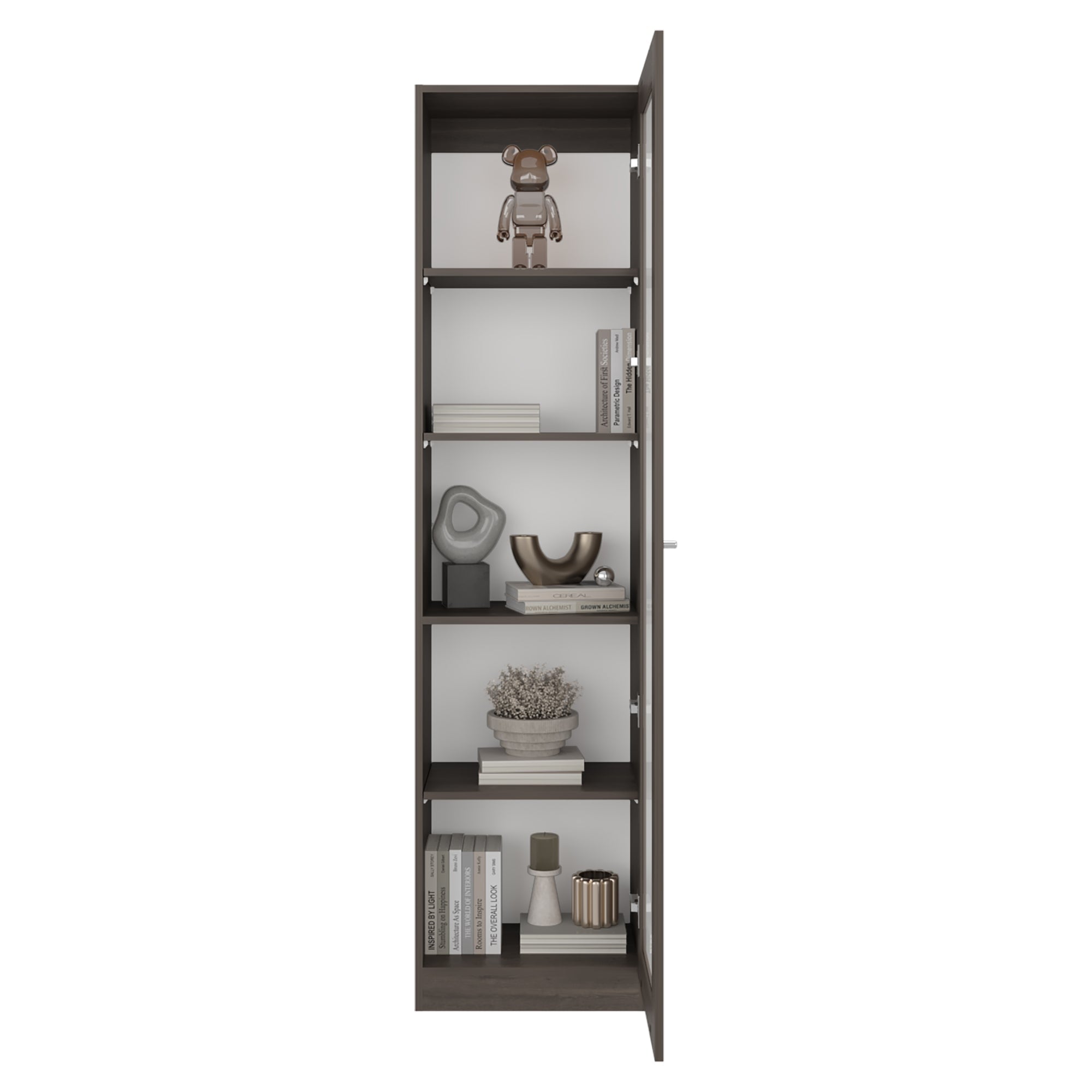ESTANTE VITRINA 1 PUERTA HOME-E6 MILAN Y BLANCO 180,6X45X31,3 CM - 4