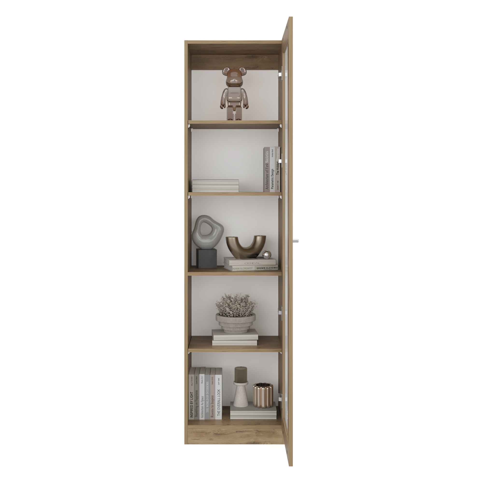 ESTANTE VITRINA 1 PUERTA HOME-E6 MILAN Y BLANCO 180,6X45X31,3 CM - 4