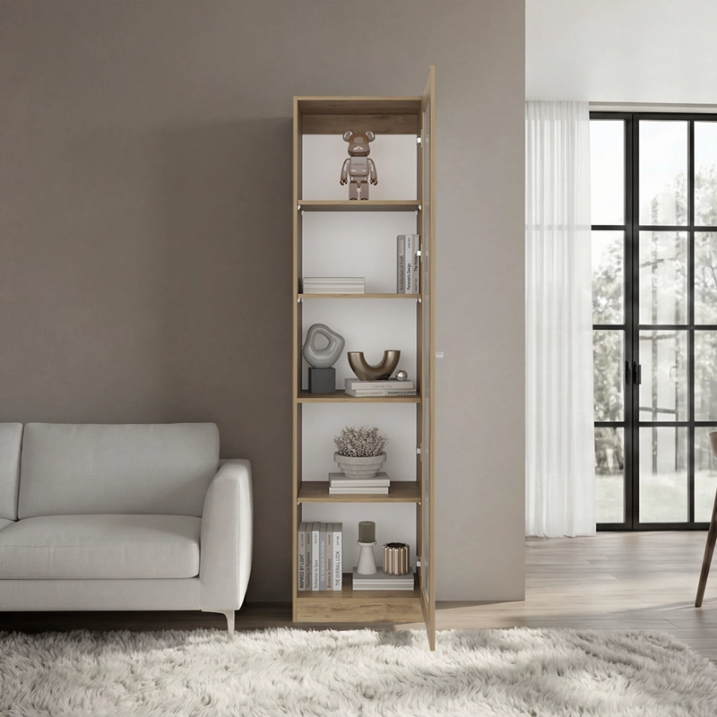 ESTANTE VITRINA 1 PUERTA HOME-E6 MILAN Y BLANCO 180,6X45X31,3 CM - 6