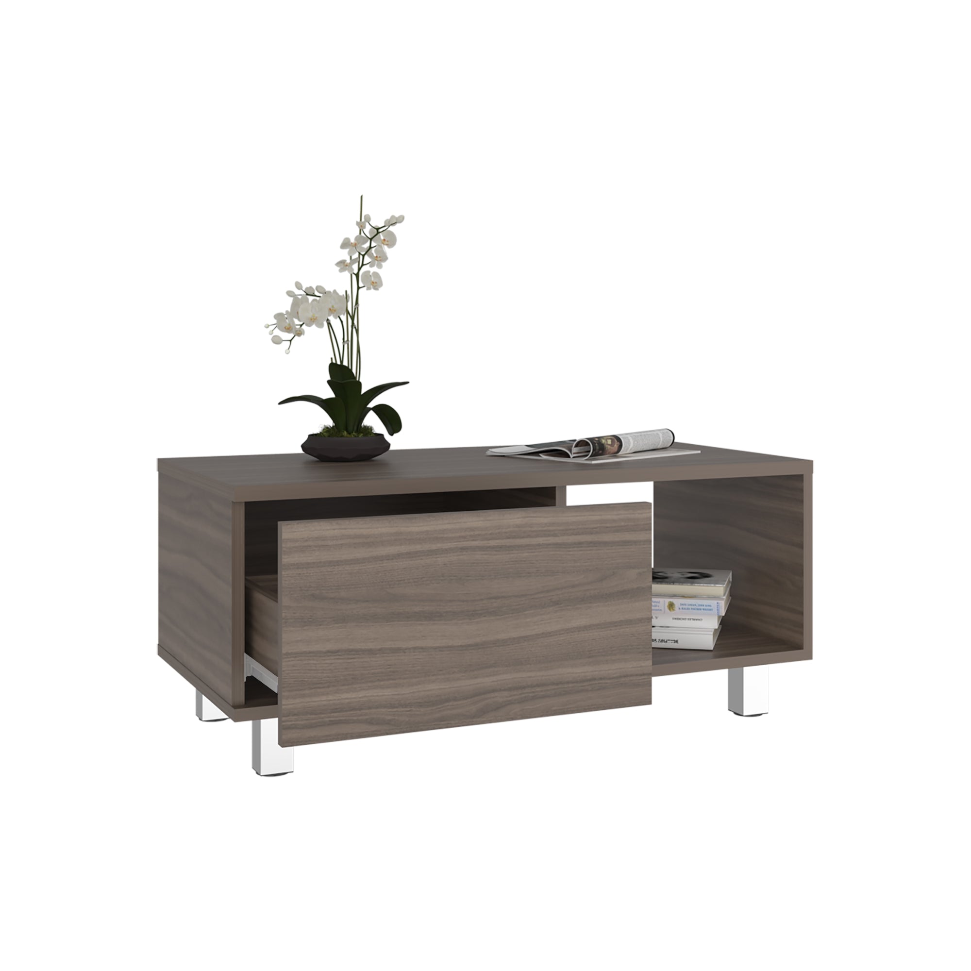 MESA DE CENTRO 1 CAJON TORENCE AVELLANA 35X80,1X40,1 CM - 4