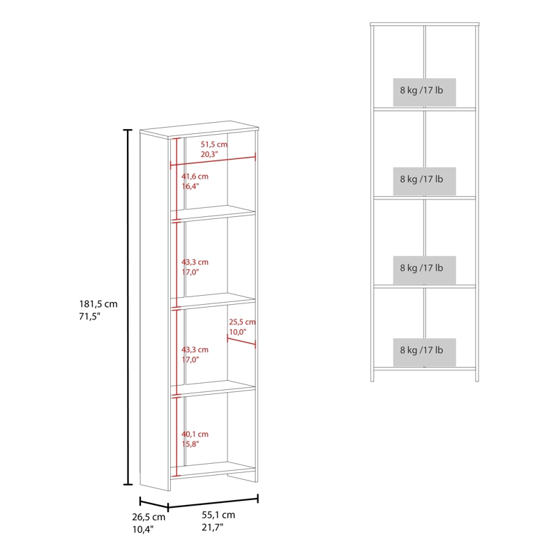 BIBLIOTECA 2 PUERTAS OFFICE CARTAGENA 181,5X55,1X26,5 CM - 7
