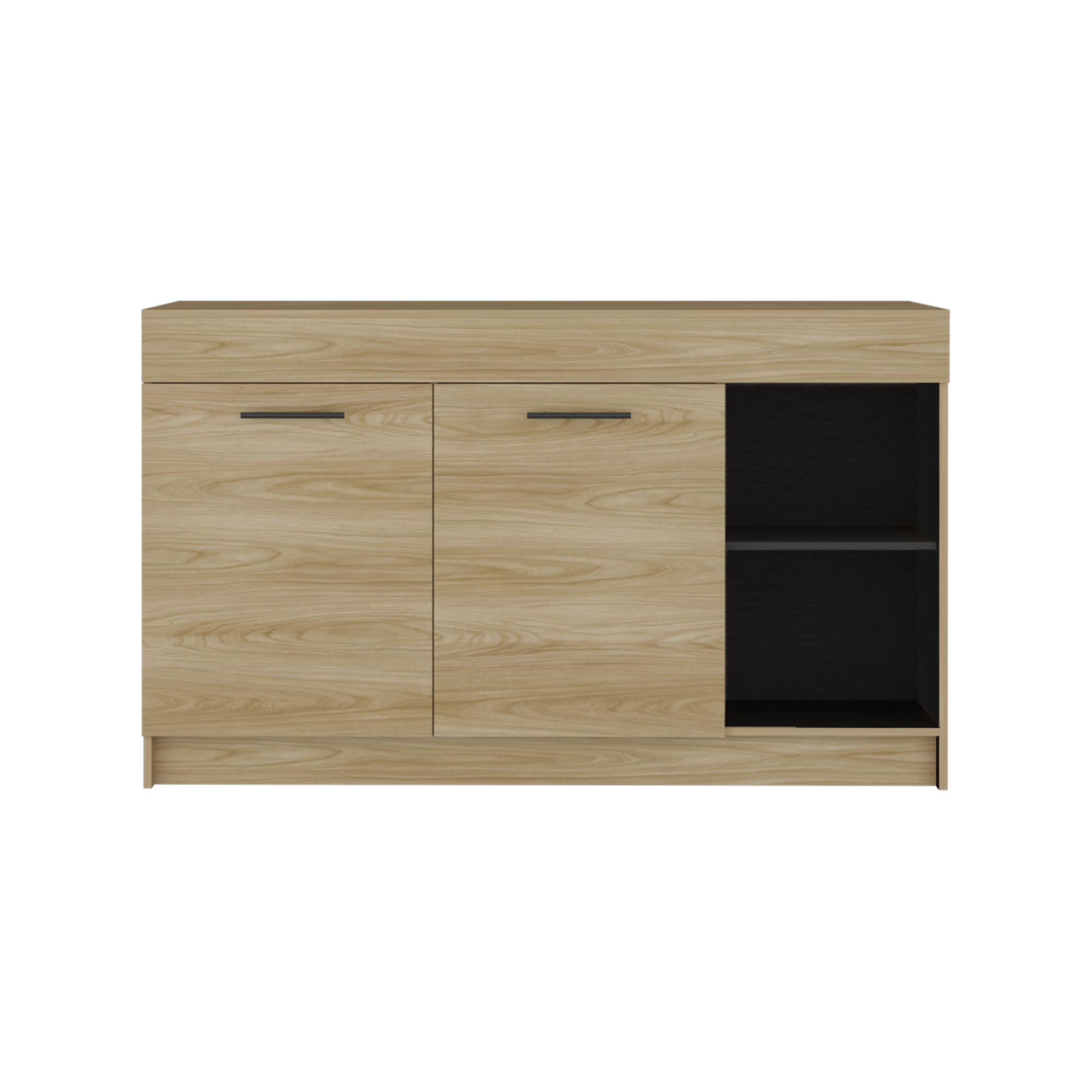 BARRA AUXILIAR DE COCINA 2 PUERTAS LUNA FRESNO Y WENGUE 90X150X60,2 CM - 2