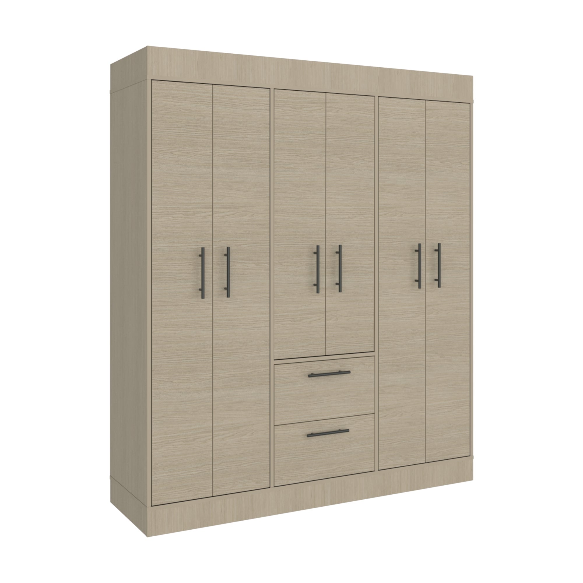 CLOSET 4 PUERTAS 2 CAJONES 150 VM CARTAGENA Y WENGUE 177,9X150,3X50,4 CM - 1