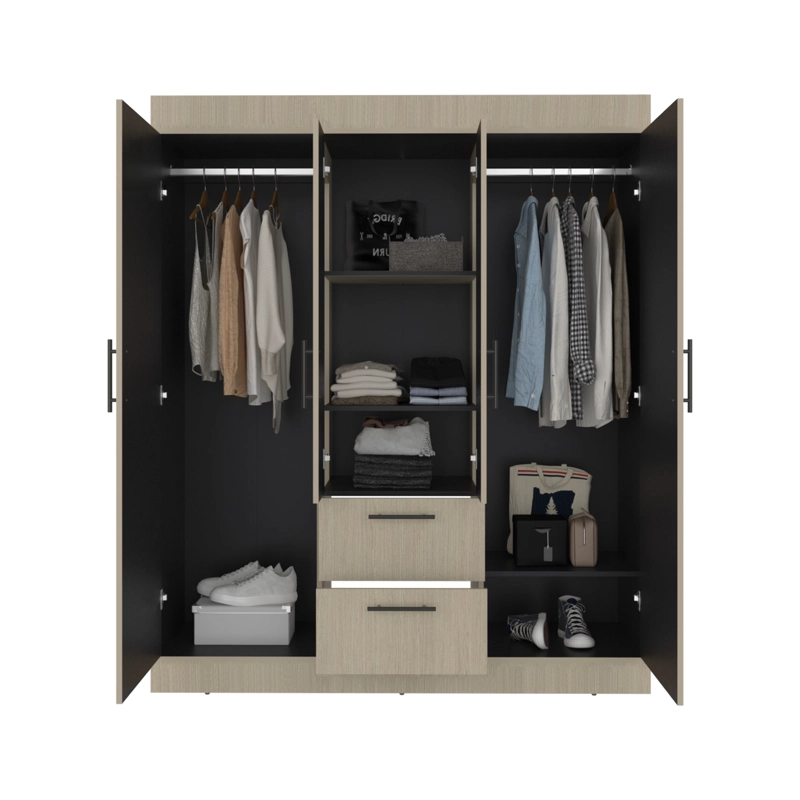 CLOSET 4 PUERTAS 2 CAJONES 150 VM CARTAGENA Y WENGUE 177,9X150,3X50,4 CM - 3