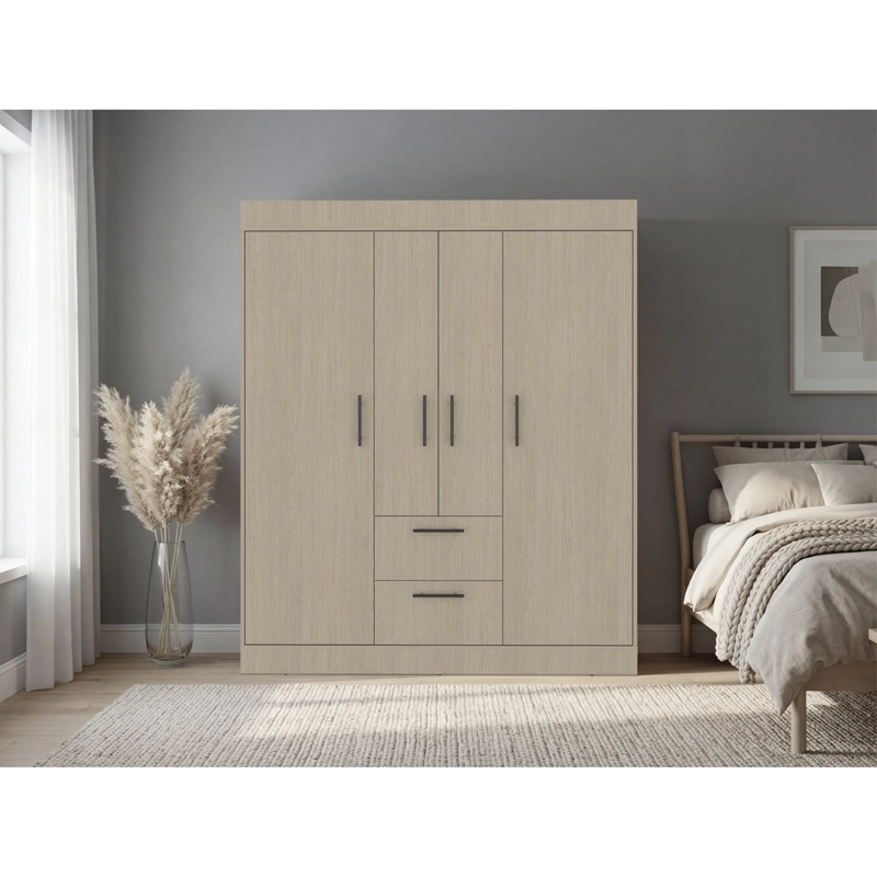 CLOSET 4 PUERTAS 2 CAJONES 150 VM CARTAGENA Y WENGUE 177,9X150,3X50,4 CM - 5