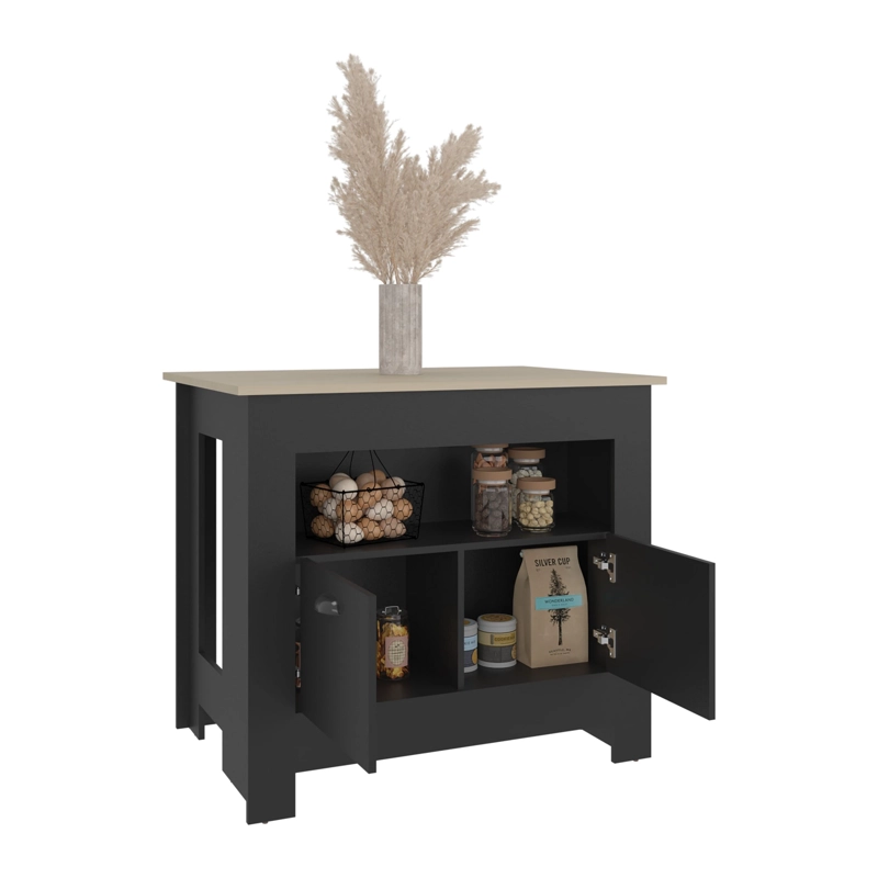 ISLA DE COCINA 2 PUERTAS ARLET CARTAGENA Y WENGUE 89,9X103X70 CM - 3