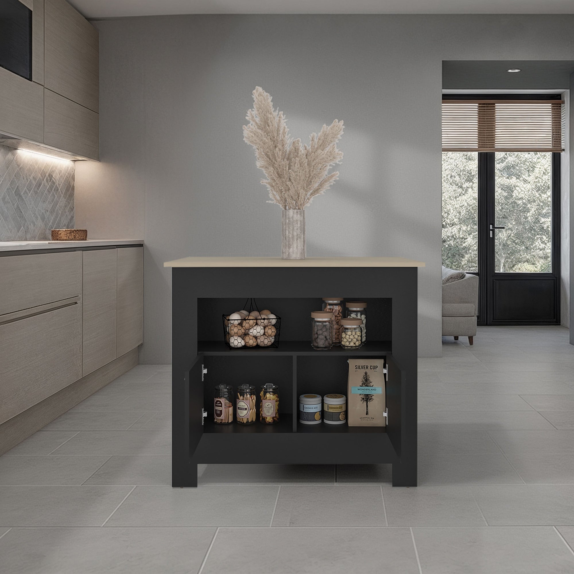 ISLA DE COCINA 2 PUERTAS ARLET CARTAGENA Y WENGUE 89,9X103X70 CM - 5