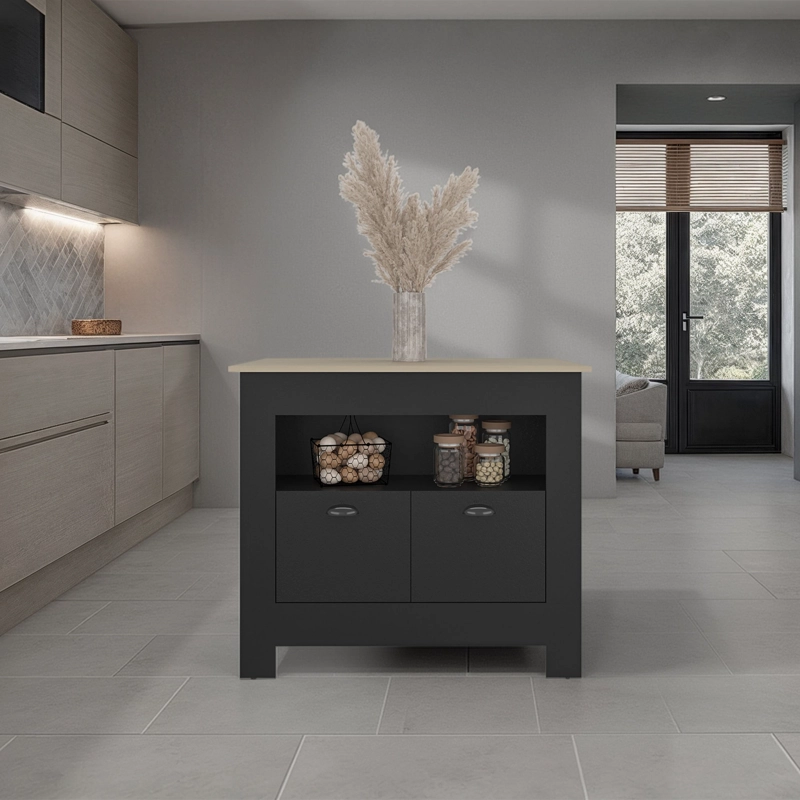 ISLA DE COCINA 2 PUERTAS ARLET CARTAGENA Y WENGUE 89,9X103X70 CM - 6