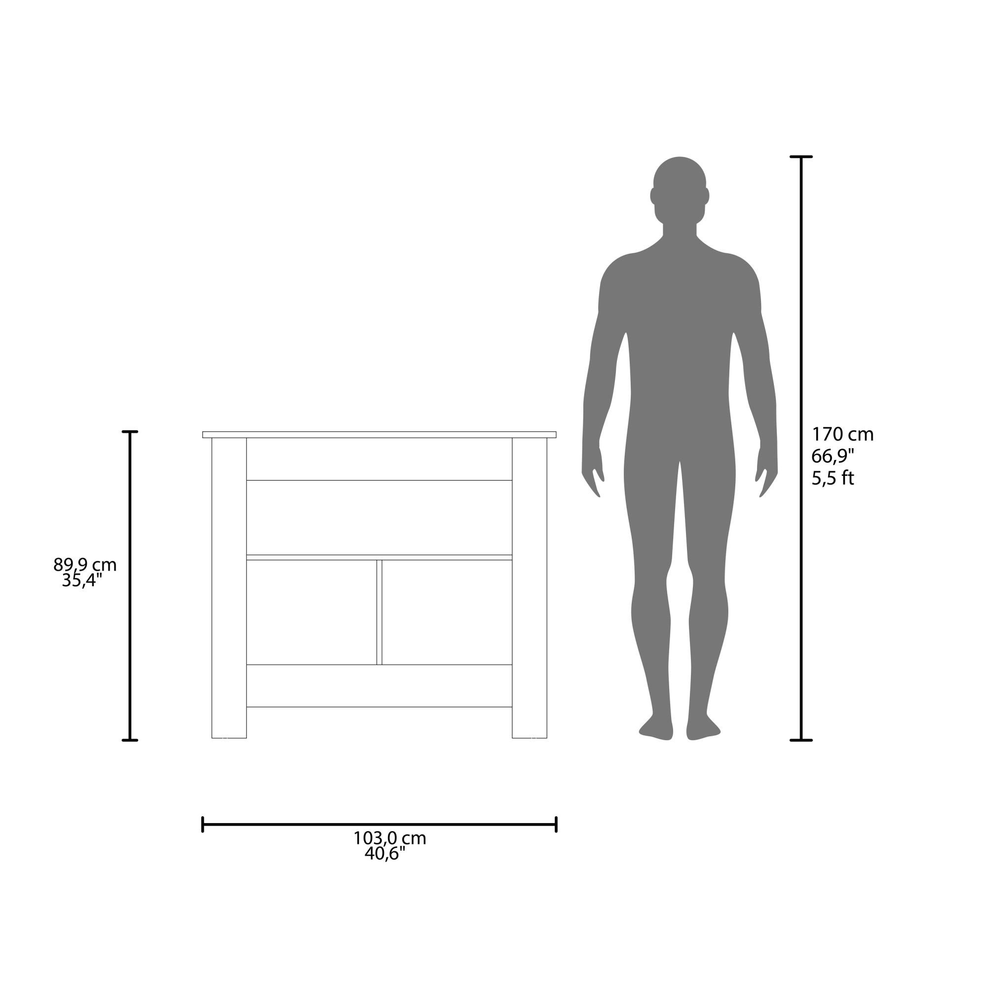 ISLA DE COCINA 2 PUERTAS ARLET CARTAGENA Y WENGUE 89,9X103X70 CM - 8
