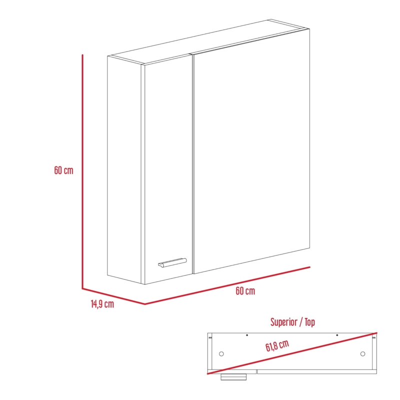 GABINETE DE BAÑO SINES 60X60X14.9 CM ROVERE - 7