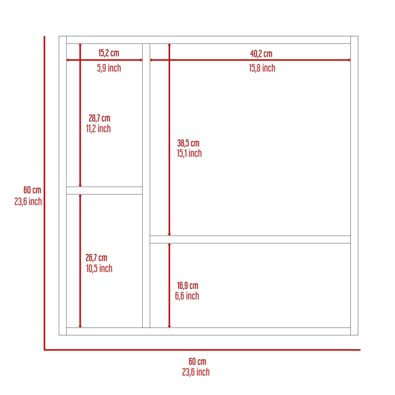 GABINETE DE BAÑO SINES 60X60X14.9 CM ROVERE - 8