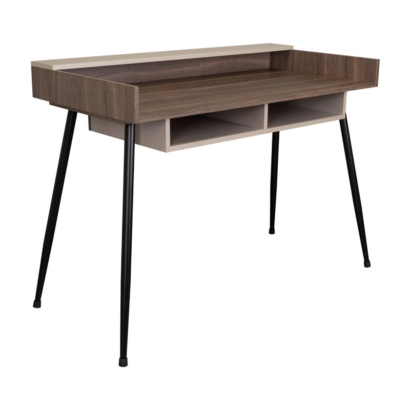 ESCRITORIO RECTO MARLOW 82,6X116,6X55 CM COÑAC Y TAUPE - 2