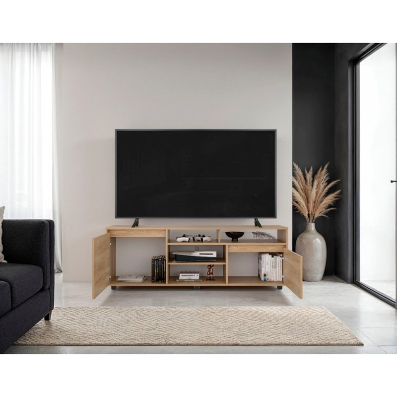 RACK TV70' PINO 2 PUERTAS 55,0X160,0X35,2 CM FRESNO EUROPEO - 6