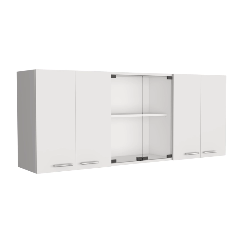 MUEBLE SUPERIOR COCINA 4 PUERTAS 2 VIDRIO 60X150X31,5 CM BLANCO - 2