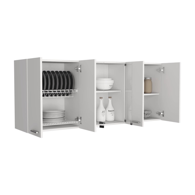 MUEBLE SUPERIOR COCINA 4 PUERTAS 2 VIDRIO 60X150X31,5 CM BLANCO - 4