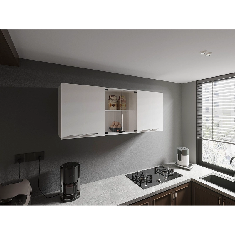 MUEBLE SUPERIOR COCINA 4 PUERTAS 2 VIDRIO 60X150X31,5 CM BLANCO - 6
