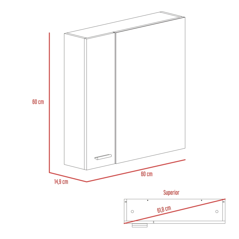 GABINETE DE BAÑO SINES 60X60X14,9 CM BLANCO MQZ - 7