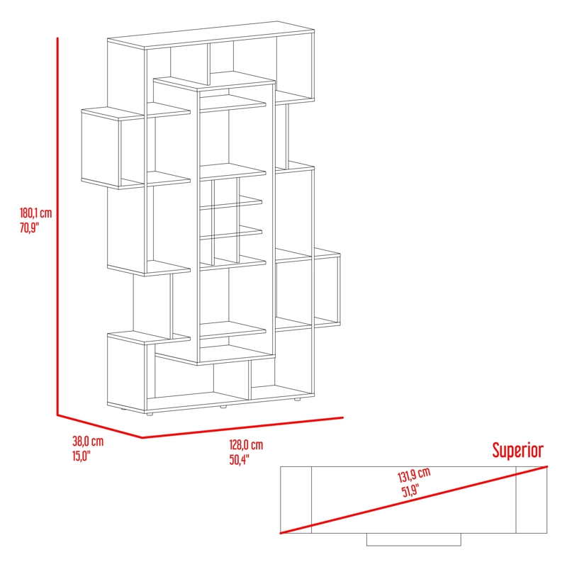 BAR BIBLIOTECA SIMBA CON CAVA 9 VINOS 180,1X128,0X38,0 CM WENGUE Y FRESNO - 3