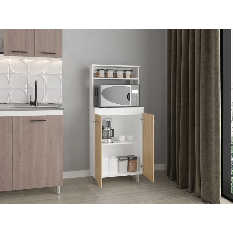 MUEBLE MICROONDAS SEDONA 140X60X35,3 CM BLANCO MQZ Y FRESNO EUROPEO - 6