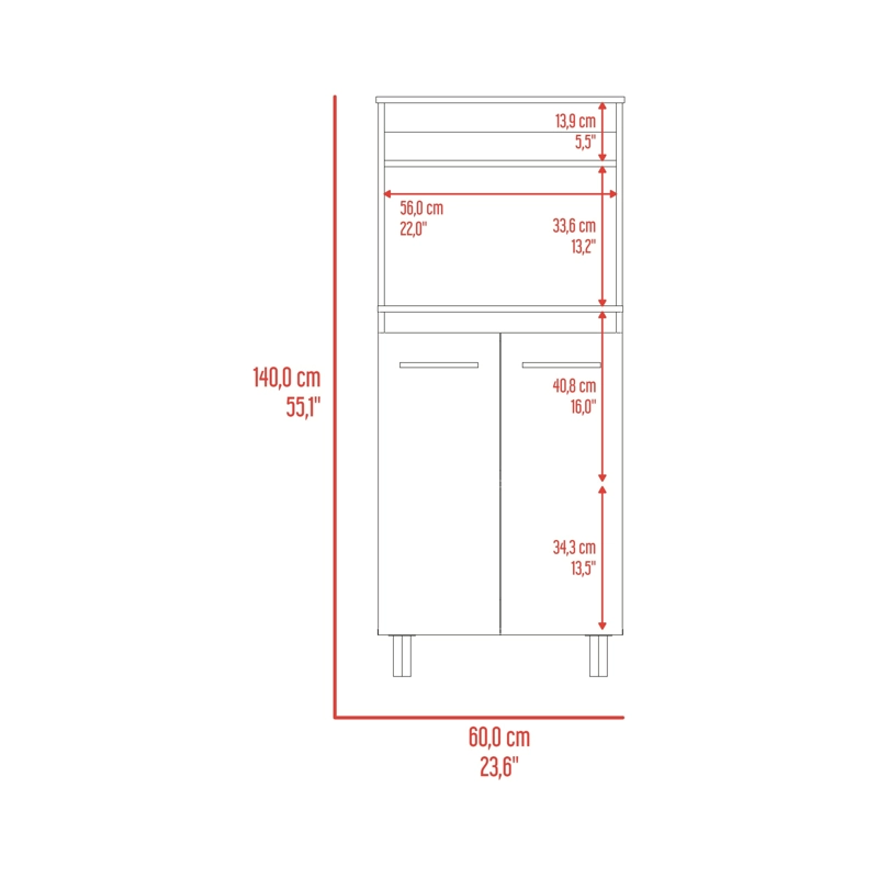 MUEBLE MICROONDAS SEDONA 140X60X35,3 CM BLANCO MQZ Y FRESNO EUROPEO - 8