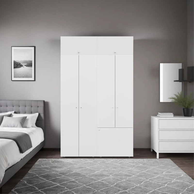 COMBO CLOSET 7 PUERTAS + MODULO SUPERIOR DREAMS BLANCO 200,0X120,0X40,2 CM - 1