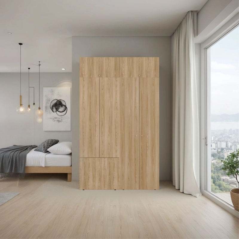 COMBO CLOSET 7 PUERTAS CON COLGADOR + MODULO SUPERIOR DREAMS FRESNO 200,0X120,0X40,2 CM - 1