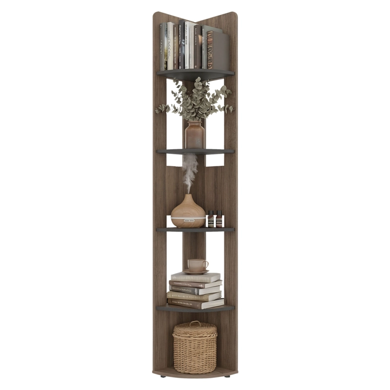 ESTANTE ESQUINERO HOME-E7 AVELLANA Y WENGUE 180,6X30,0X30,0 CM - 2
