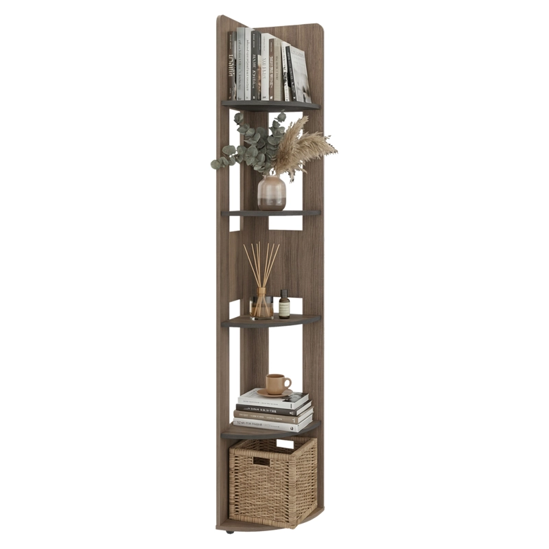 ESTANTE ESQUINERO HOME-E7 AVELLANA Y WENGUE 180,6X30,0X30,0 CM - 3