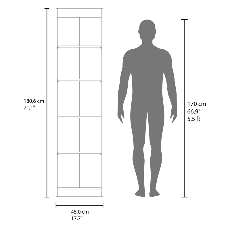 ESTANTE VITRINA 1 PUERTA HOME-E6 CARTAGENA Y WENGUE 180,6X45,0X31,3 CM - 7