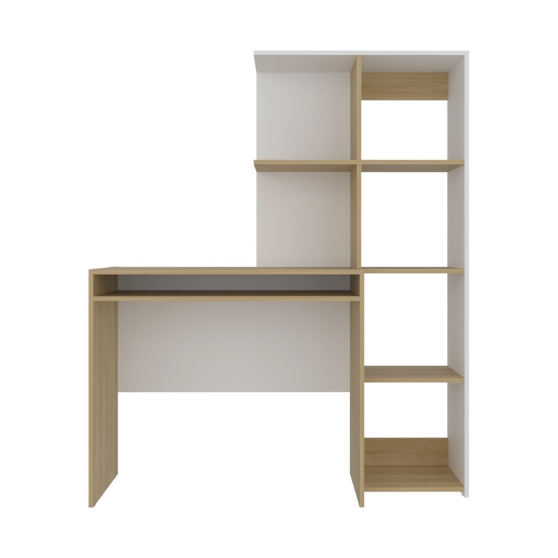 ESCRITORIO BIBLIOTECA ALISTER 150,9X125,5X42,2 CM BLANCO Y FRESNO - 5