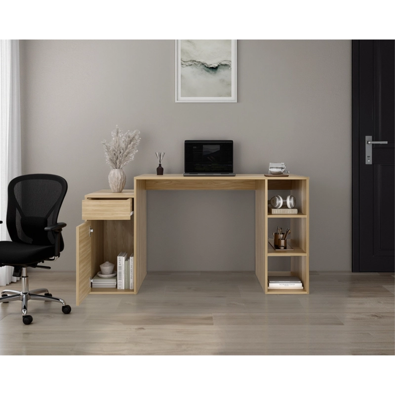 ESCRITORIO RECTO ALMA 1 CAJON 1 PUERTA  75,6X143,5X52 CM DUNA - 1