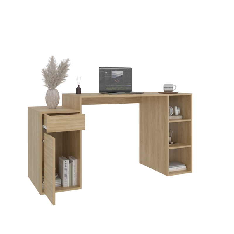ESCRITORIO RECTO ALMA 1 CAJON 1 PUERTA  75,6X143,5X52 CM DUNA - 2