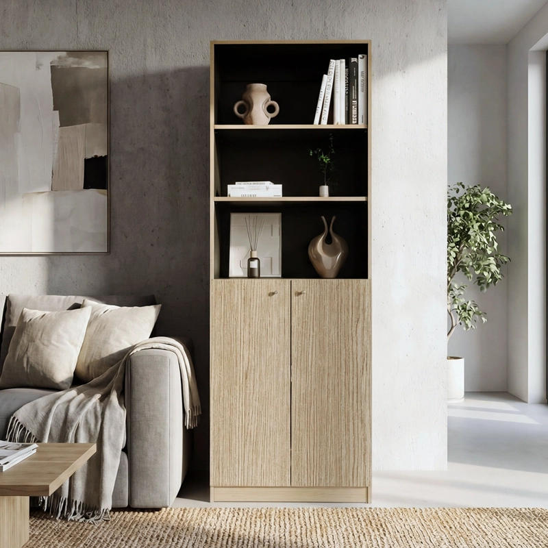 ESTANTE 2 PUERTAS HOME-E4 CARTAGENA Y WENGUE 180,6X62,9X31,4 CM - 1