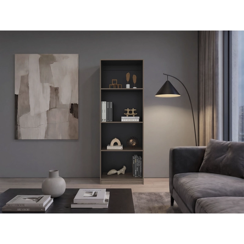 ESTANTE REPISAS MOVILES HOME-E1 180,6X62,8X29,9 CM  AVELLANA Y WENGUE - 1